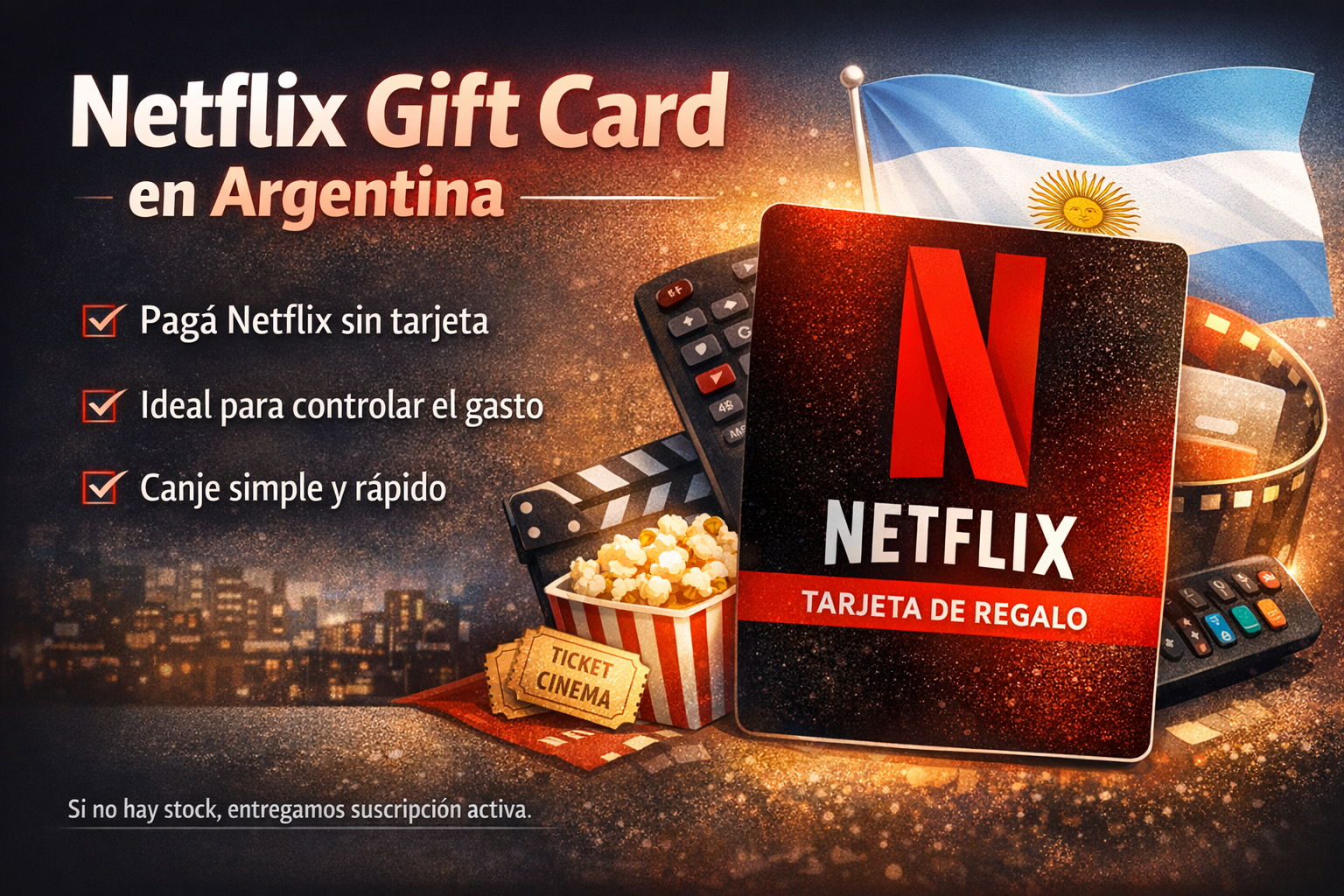 Netflix Gift Card Argentina (saldo para Netflix)